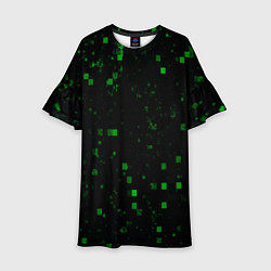 Платье клеш для девочки Color green khaki, цвет: 3D-принт