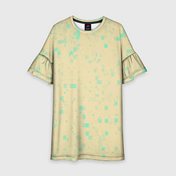 Платье клеш для девочки Color beige turquoise, цвет: 3D-принт