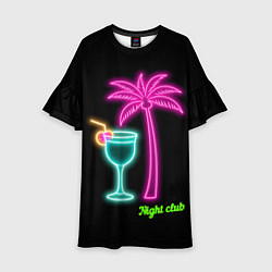 Платье клеш для девочки Night club, цвет: 3D-принт