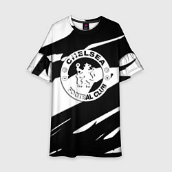 Платье клеш для девочки Челси геометрия полсоы, цвет: 3D-принт