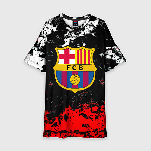 Детское платье Barcelona красно белые краски / 3D-принт – фото 1