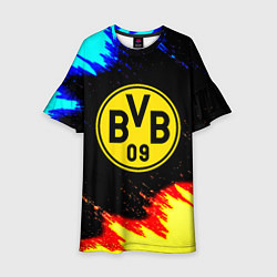 Платье клеш для девочки Borussia огненные и холодные краски, цвет: 3D-принт