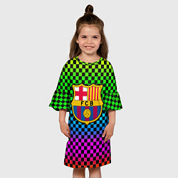 Платье клеш для девочки Barcelona gradient neon, цвет: 3D-принт — фото 2