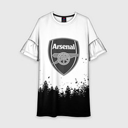 Платье клеш для девочки Arsenal черный лес, цвет: 3D-принт