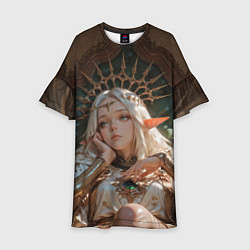 Детское платье Беловолосая королева эльфов на троне