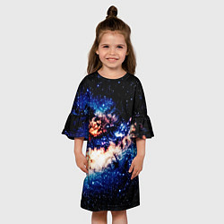 Платье клеш для девочки Бесконечный космос и туманность, цвет: 3D-принт — фото 2