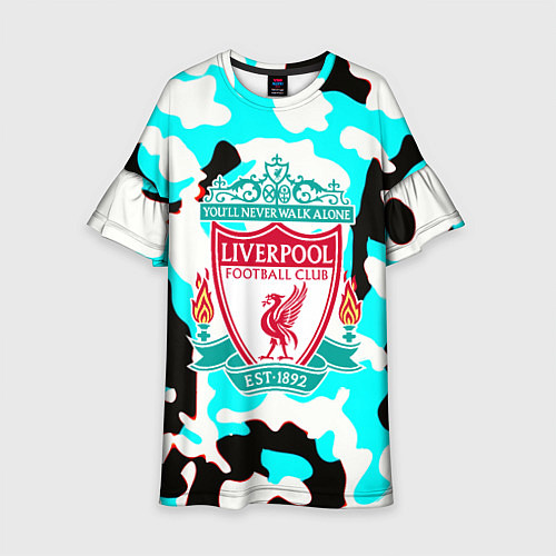 Детское платье Liverpool камуфляж текстура / 3D-принт – фото 1