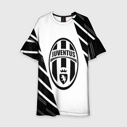 Платье клеш для девочки Ювентус полосы геометрия, цвет: 3D-принт