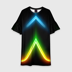 Платье клеш для девочки Neon multicolored lines, цвет: 3D-принт