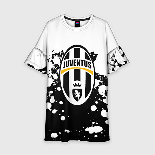 Детское платье Juventus белые краски текстура / 3D-принт – фото 1