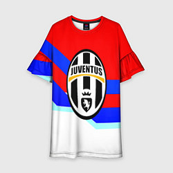 Платье клеш для девочки Ювентус спортивная геометрия, цвет: 3D-принт