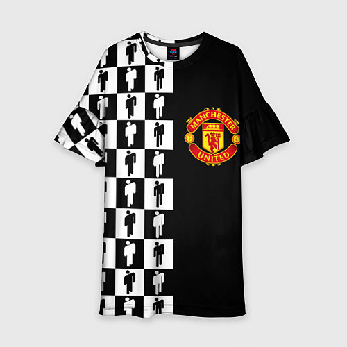 Детское платье Манчестер Юнайтед текстура люди / 3D-принт – фото 1