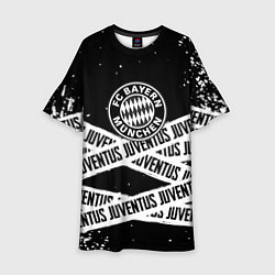 Платье клеш для девочки Бавария Мюнхен x Ювентус, цвет: 3D-принт