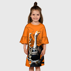 Платье клеш для девочки Гусидо - путь гуся, цвет: 3D-принт — фото 2