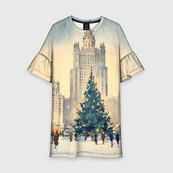 Детское платье Москва новогодняя елка