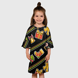 Платье клеш для девочки Рождественский дух, цвет: 3D-принт — фото 2
