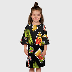 Платье клеш для девочки Рождественский вайб, цвет: 3D-принт — фото 2