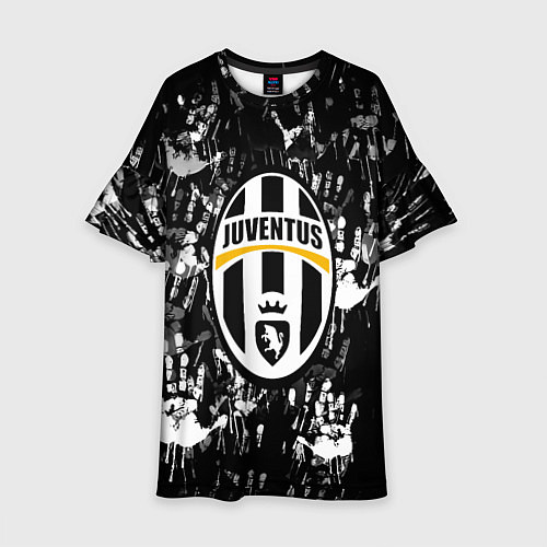 Детское платье Ювентус текстура руки краски / 3D-принт – фото 1