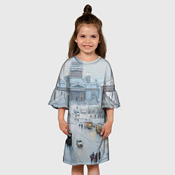 Платье клеш для девочки Новогодняя улица Питера, цвет: 3D-принт — фото 2