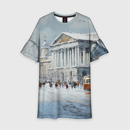 Детское платье Зимний Питер красками / 3D-принт – фото 1