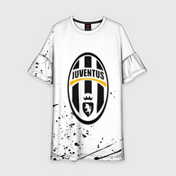 Детское платье Ювентус черные краски всплеск