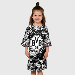 Платье клеш для девочки Боруссиа белые краски, цвет: 3D-принт — фото 2