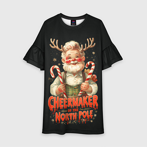 Детское платье Санта с рогами оленя / 3D-принт – фото 1