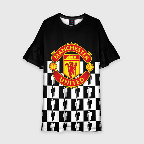 Детское платье Манчестер Юнайтед люди паттерн / 3D-принт – фото 1