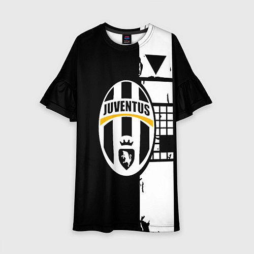 Детское платье Ювентус геометрия белая / 3D-принт – фото 1