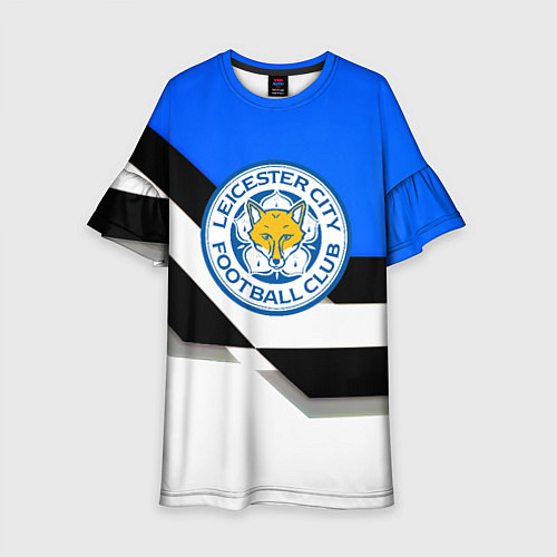 Детское платье Лестер сити геометрия полосы / 3D-принт – фото 1