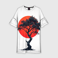 Детское платье Японское дерево и солнце