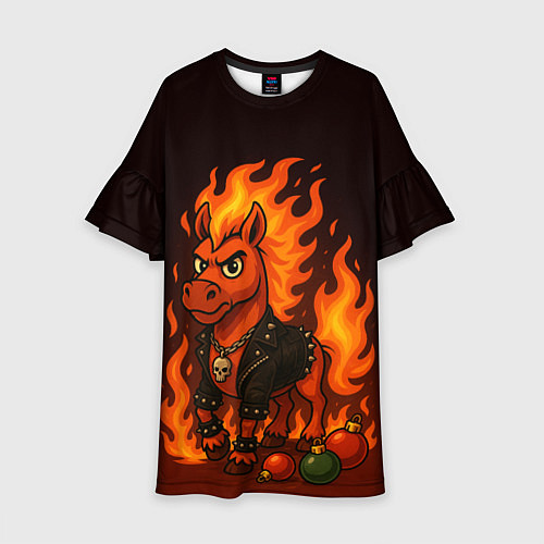 Детское платье Огненный конь 26 / 3D-принт – фото 1