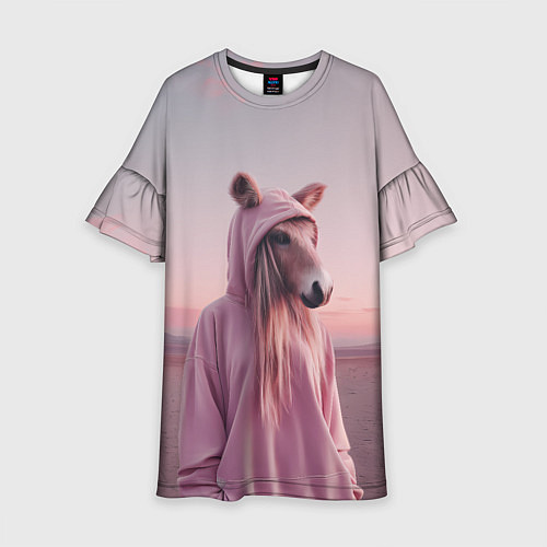 Детское платье Лошадка в худи / 3D-принт – фото 1