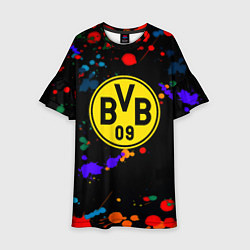 Платье клеш для девочки Borussia краски всплеск текстура, цвет: 3D-принт