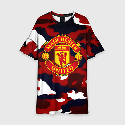 Детское платье Манчестер Юнайтед камуфляж / 3D-принт – фото 1