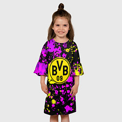 Платье клеш для девочки Borussia абстрактные краски текстура, цвет: 3D-принт — фото 2