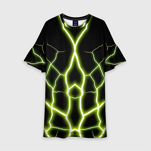 Детское платье Color green black / 3D-принт – фото 1