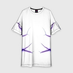 Платье клеш для девочки Color white purple, цвет: 3D-принт