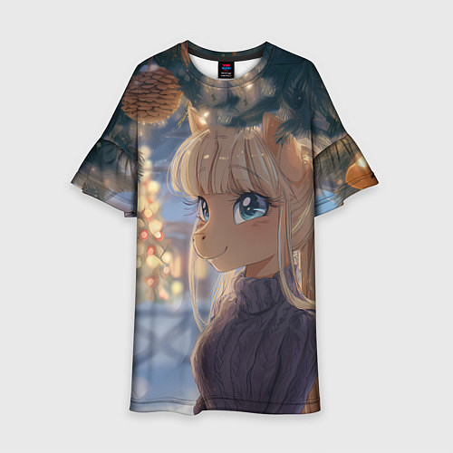 Детское платье Новогодняя анимешная лошадка / 3D-принт – фото 1