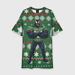 Детское платье Веном в вязаном свитере - новый год