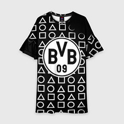 Детское платье Borussia геометрия черно белая