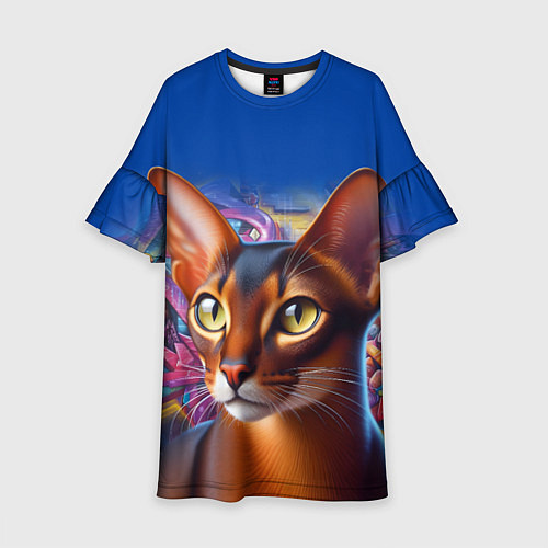 Детское платье Абиссинка на фоне стены с граффити / 3D-принт – фото 1