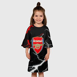 Платье клеш для девочки Арсенал молнии шторм, цвет: 3D-принт — фото 2