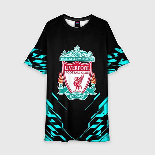 Детское платье Ливерпуль неон геометрия / 3D-принт – фото 1