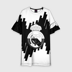 Детское платье Реал Мадрид белая геометрия