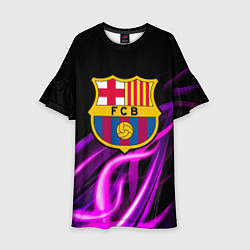 Детское платье Барселона неоновый огонь текстура