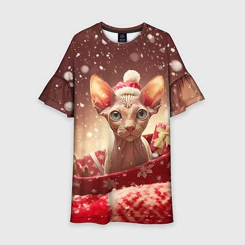 Детское платье Сфинкс новогодняя кошка / 3D-принт – фото 1