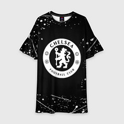 Детское платье Челси белые краски всплеск