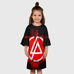 Платье клеш для девочки Linkin Park: Red style, цвет: 3D-принт — фото 2