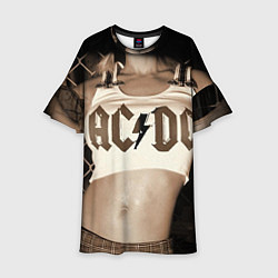 Платье клеш для девочки AC/DC Girl, цвет: 3D-принт